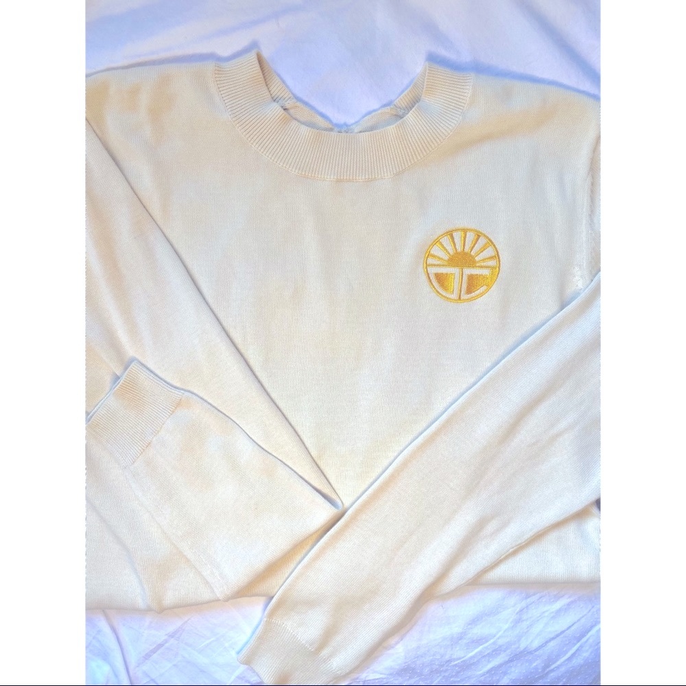 Rare 💛Opening Ceremony Cut Out Logo Crew Sweater